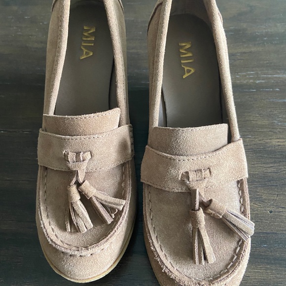 MIA Shoes - Mia Beige Wedge with Tassels
